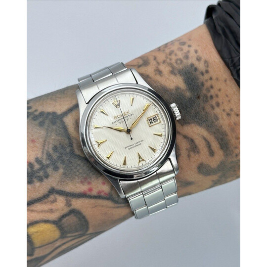 34mm • 1954 Vintage Rolex OysterDate ‘Honeycomb’ ref.6518 cal.1030